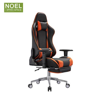 China (Height) Hot Selling Orange Pattern Swivel Ergonomic Adjustable Height Adjustable Office Gaming Chair With Footrest for sale