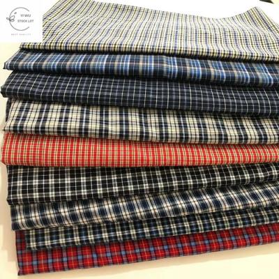 China Hot Selling 40S Cotton Yarn Organic Dyed Grid Stock Fabric In China for sale