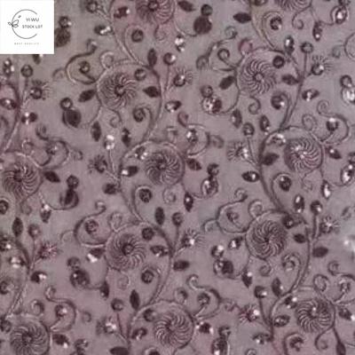 China China Organic Textile Mesh 100%Polyester Mesh Multicolor Embroidery Sequins Fabric Hot Selling Woven Stock Lot for sale