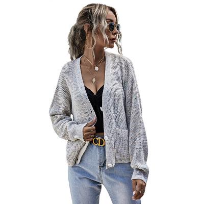 China High Quality Knitted Anti-wrinkle Women's V-Neck Long Sleeve Sweater Soft Cardigan for sale