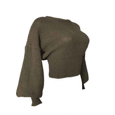 China 2021 Women's Anti-Wrinkle Solid Thick Needle Popular Sheathed Knitted Loose Sweater Long for sale