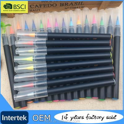 China Drawing 24 Colors Factory Price Water Color Pens With Brush Tip For Calligraphy Art Drawing Marker Pen for sale