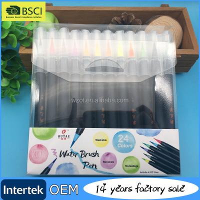 China 24 Colors Good Quality Water Color Writing Brush Pen Calligraphy Pen Color Brush Pen Drawing for sale