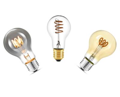 China 4W Indoor Light A60 Dimmable Led Spiral Filament Bulb E27 B22 A60 Filament Bulb Clear Amber Smoke Filament Bulb for sale