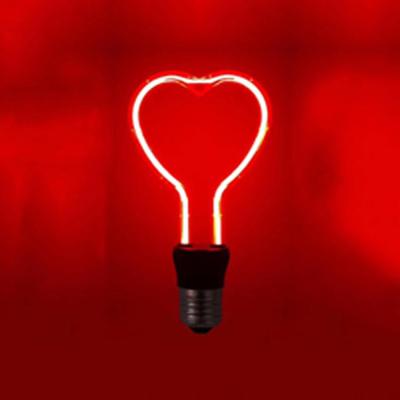 China Decorative Lights Heart Shape Filament Light E27 Led Filament Light Bulb for sale