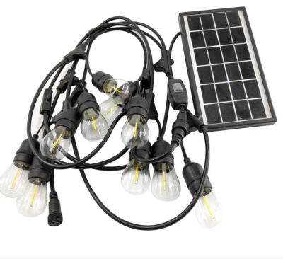 China S14 Solar Powered Garden Glass Led Solar String Lights Outdoor IP65 Waterproof PVC Copper String Lights for sale