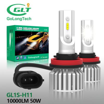 China GL1S 50W 10000LM Automotive Led Headlight Lux C318 HID Bulb 55W 3000K Canbus Csp Kit H11 Yellow Headlight Bulbs Led Headlamps for sale