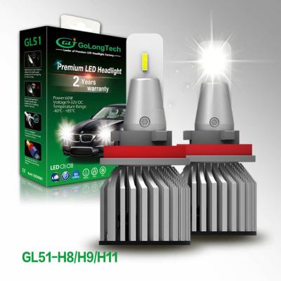 China led headlight and fog light h8 led bulbs lux led h9 led headlight h11 h16 auto car GL51 led light led headlight for sale