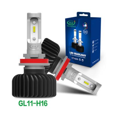 China Brightest GL11-h16 LED automotive led headlight led fanless led bulb car lamp bulbs automobile led headlights for sale