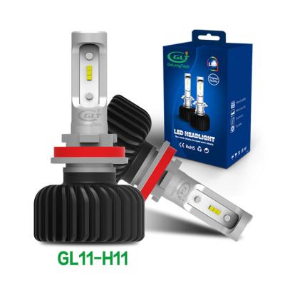 China Brightest GL11-H11 LED automotive led headlight led fanless led bulb car lamp bulbs automobile led headlights for sale