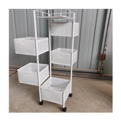 China Fast Shipping Square Kitchen Toy Storage Shelf Morden Quality 5 Tier Basket Rack for sale