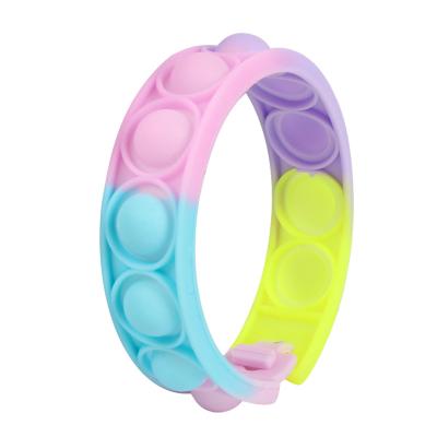 China Laconic Amazon New Arrive Silicone Push Noise Bubble Bracelet Relax Bubble Bracelet Toy Anti-Anxiety Therapy For Kid Restless Person Toys for sale