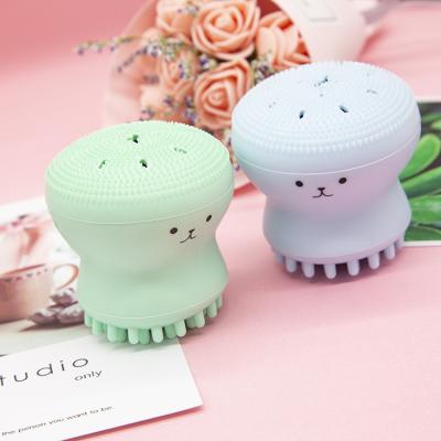 China 2021 Beauty Products Silicone Octopus Small Massage Brush Face DEEP CLEANING Soft Exfoliating Wash For Women for sale