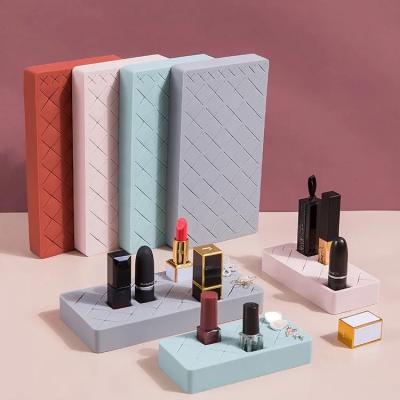 China 2021 New Design Multi Function Multi Slot Silicone Brush Lipstick Storage Makeup Brush Holder Cosmetic Organizer for sale