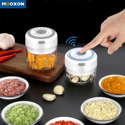 China Viable Kitchen Accessories OEM Mini Stainless Steel Vegetable Slicer Peeler Multifunctional Electric Garlic Chopper Garlic Press for sale