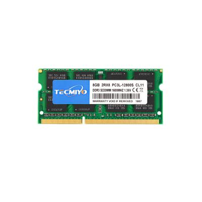 China TECMIYO Notebook Stock DDR3L 8GB PC3L 12800S 1600MHZ Laptop RAM sodimm Lifetime Warranty Wholesale Computer Memory for sale