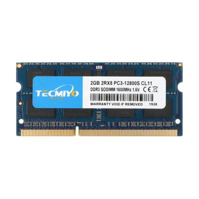 China Original TECMIYO LAPTOP Laptop Memory Chip Laptop Ram Memory DDR3 PC3 Ram Lifetime Warranty 1600MHz SO-DIMM 2GB for sale