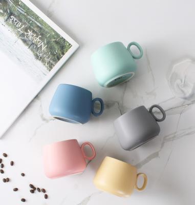 China 300ml Coffee Mug Viable Nordic Ceramic Porcelain Custom Colorful Tea Cup For Home Office With Handle for sale