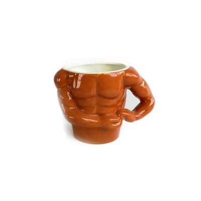 China Viable Creative Funny Ceramic Gift Mens Muscle Shape Beer Mug Body Shape Mug Tea Coffee Milk Mug for sale