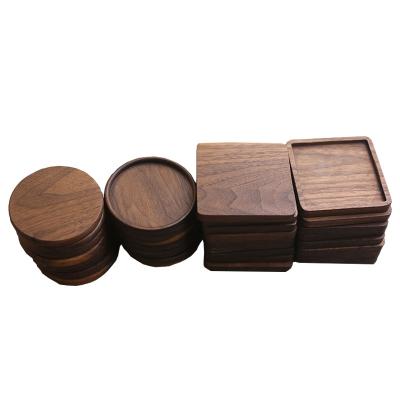 China Sustainable Home Natural Retro Cup Coasters Heat Resistance Color Office Cup Wood Cup Mat Heating for sale