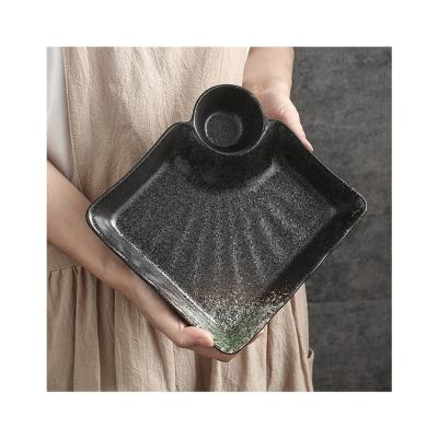 China 2022 Inexpensive Quality Japanese Style Ceramic Ceramic Dish Viable Dinner Dishes For Home Dining Square Dish for sale