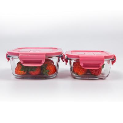 China Viable Round Airtight High Borosilicate Food Storage Box Lunch Box Glass-Glass Container for sale