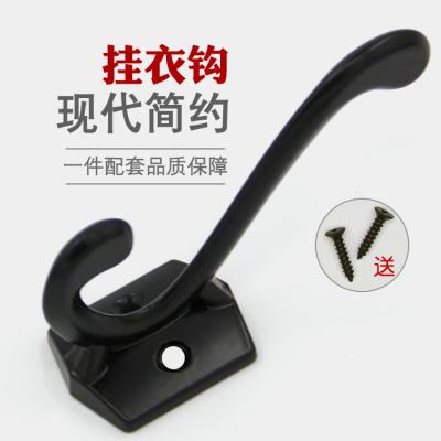 China European Black Antique Style Door Coat Single Non-slip Solid Clothes Hook for sale