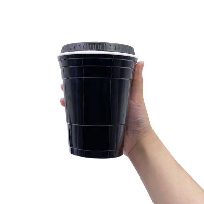 China Sustainable Wholesale 16oz Coffee Logo Pattern Double Wall Tumbler Mug Plastic Cups Drinkware Custom Fast Delivery for sale