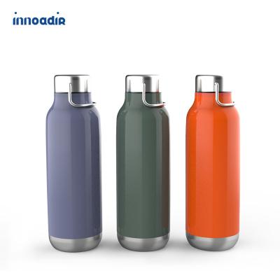 China PORTABLE Double Walled Food Grade Stainless Steel Sport Unisex Water Bottle with Easy Carry Handle for sale