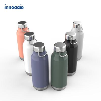 China Viable Food Grade Stainless Steel Double Walled Unisex Vacuum Flasks With Easy Carry Handle for sale