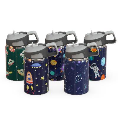 China 2021 Wholesale Hot Sale 14oz Stainless Steel Double Wall Stocked Vacuum Insulated Bulk Cartoon Kids Water Bottle Sublimation Kids Mug for sale