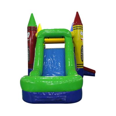 China Commercial grade 0.55mm (exquisite spotted dog 1000D tarpaulin inflatable toy 0.55mmPVC with slide bouncy castle for sale