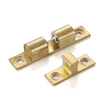 China Brass Cabinet Cupboard Hook Double Ball Hook Cabinet Door Latch Custom Tension Brass Latch for sale