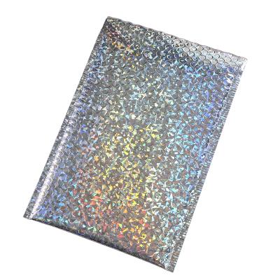 China Eco-friendly Protective Self Seal Postage Recycled Mailing Bag With Waterproof Co-extruded Metallic Bubble Jewelery Film Laser Bubble Mailer for sale