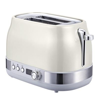 China Hot Sale New Design Sandwich Time Watch LED Display Electric Digital 2 Slice Bread Smart Toaster for sale