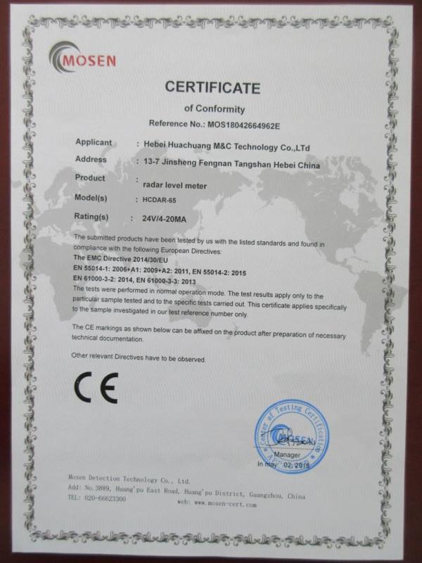 CE - Hebei Huachuang M&c Technology Co., Ltd.