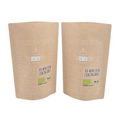 China Brown Moistureproof Backing Up Kraft Paper Aluminum Foil Laminated Food Packaging Pouches Ziplock Resealable Bags for sale