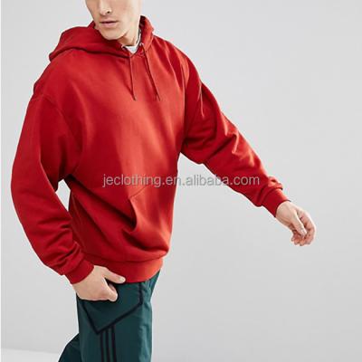 China Anti-pilling hoodie wholesale no zipper kangaroo pocket red oversized hoodie for sale