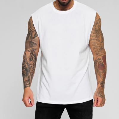 China QUICK DRY Unisex Tank Tops 100% Cotton O-Neck Plus Size Anti-pilling White Mens Breathable Tank Tops for sale