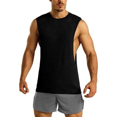 China QUICK DRY cotton custom made high quality 100% embroidery single gym tank tops cotton anti-pilling for sale