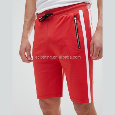 China Hot Selling Anti-Wrinkle Men Side Stripe Pants Custom Drawstring Shorts With Zipper Pocket Shorts for sale