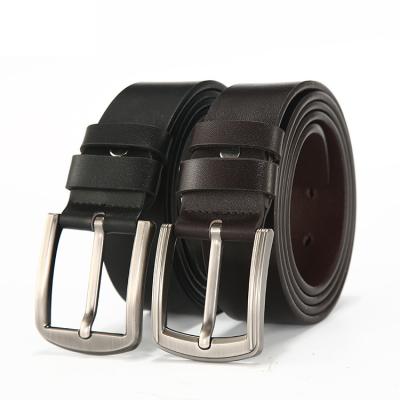 China Classic Men's Pin Pin Width Skin 3.8cm Cowhide Buckle Zinc Alloy Men Belt Genuine Leather for sale