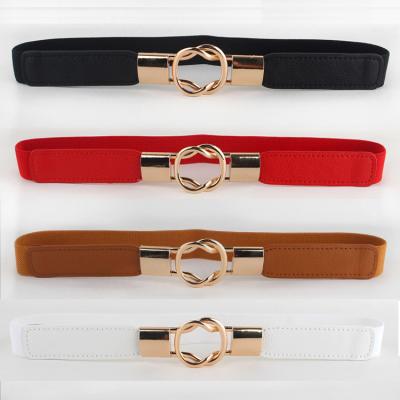 China 2.5cm Width Zinc Alloy Pieces Both Buckles Elastic Waist Belts KFB-009 for sale