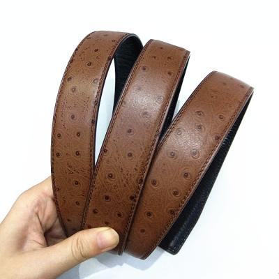 China Cowhide 3.3cm Width 3.4cm Ostrich Style First Class Cow Leather Belts for sale