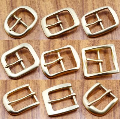 China Pin Buckle Size 35mm Pin Inner Solid Brass Belt Buckle for sale