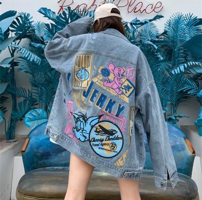 China Reversible wholesale high quality ladies bike short denim coat couples blue men and women custom made denim jacket for sale