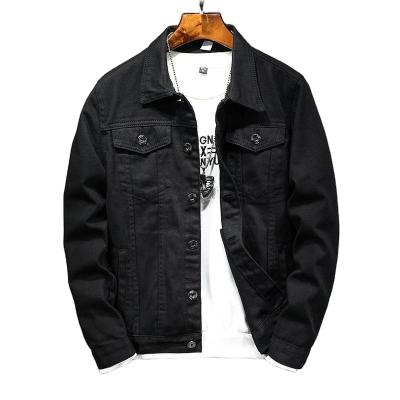 China Viable Black 2021New Denim Jacket Men's Simple Sheer Black Denim Jacket Spring And Autumn Denim Jacket for sale