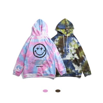 China 2021 Colorful Anti-wrinkle New Arrival Custom Couple's Tie Dye Hoodie Pullover Hoodie for sale