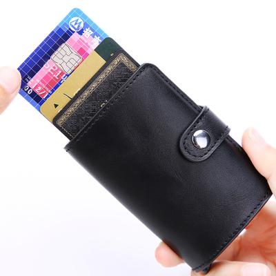 China Multicolor Vintage Leather Card Holder Aluminum Alloy Buckle Holder for sale