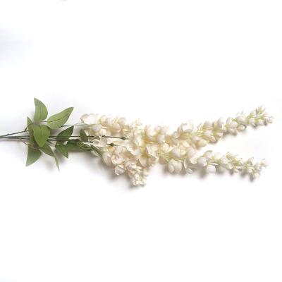 China Eco-friendly wedding flowers wisteria londo laurel flower round earrings white wisteria vine silk hanging artificial flower for sale